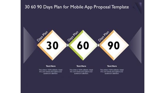 Mobile App Development 30 60 90 Days Plan For Proposal Template Infographics PDF