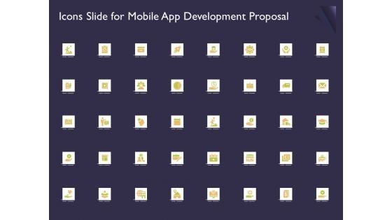 Mobile App Development Icons Slide For Mobile App Development Proposal Themes PDF