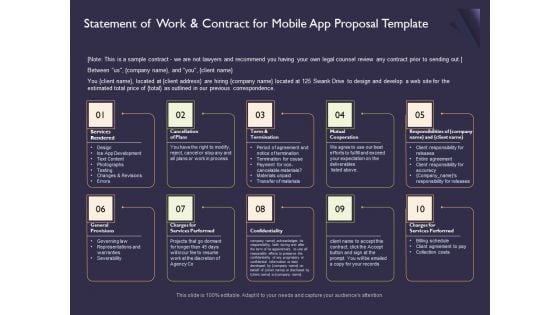 Mobile App Development Statement Of Work And Contract For Proposal Template Guidelines PDF