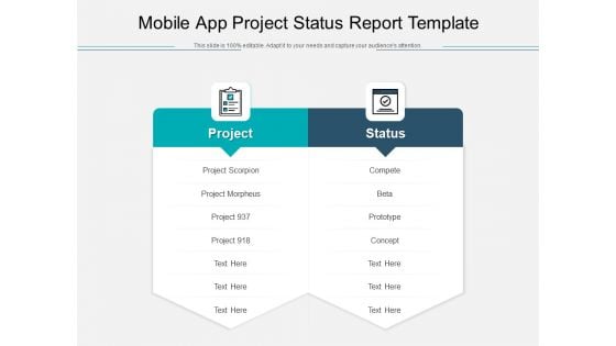 Mobile App Project Status Report Template Ppt PowerPoint Presentation File Ideas PDF