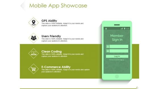 Mobile App Showcase Ppt PowerPoint Presentation Styles Design Ideas