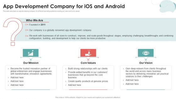 Mobile Application Development App Development Company For Ios And Android Graphics PDF