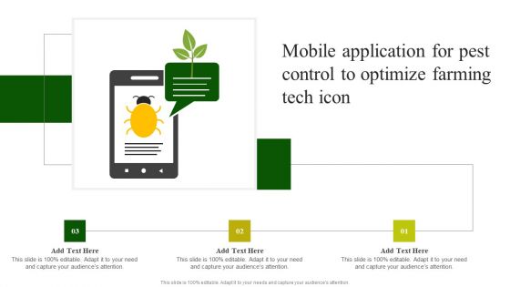 Mobile Application For Pest Control To Optimize Farming Tech Icon Background PDF