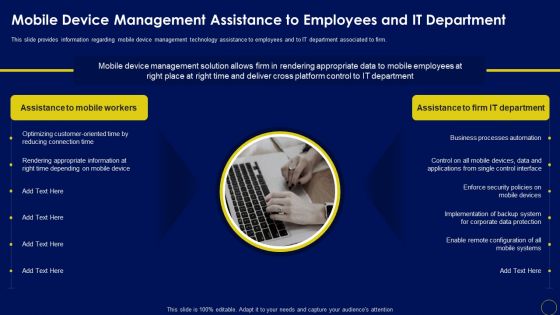 Mobile Device Management Assistance Business Mobile Device Security Management And Mitigation Template PDF