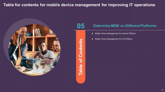Mobile Device Management For Improving IT Operations Ppt PowerPoint Presentation Complete Deck With Slides
