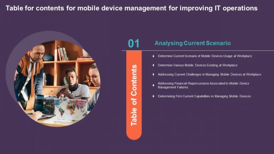 Mobile Device Management For Improving IT Operations Table For Contents Professional PDF