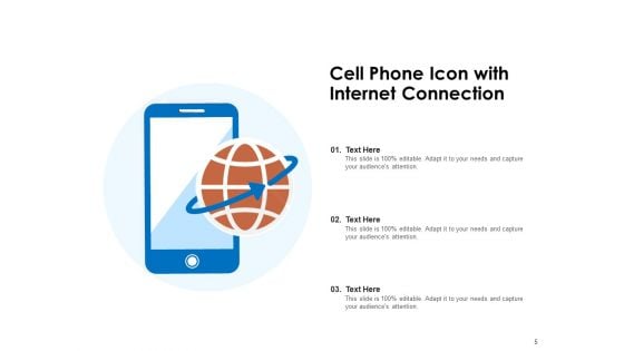 Mobile Icon Cell Phone Internet Connection Ppt PowerPoint Presentation Complete Deck