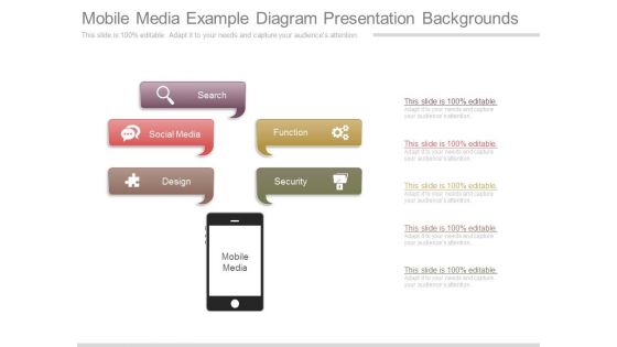 Mobile Media Example Diagram Presentation Backgrounds