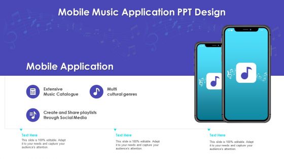 Mobile Music Application PPT Design Structure PDF