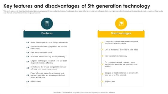 Mobile Phone Generations 1G To 5G Key Features And Disadvantages Of 5Th Generation Technology Rules PDF