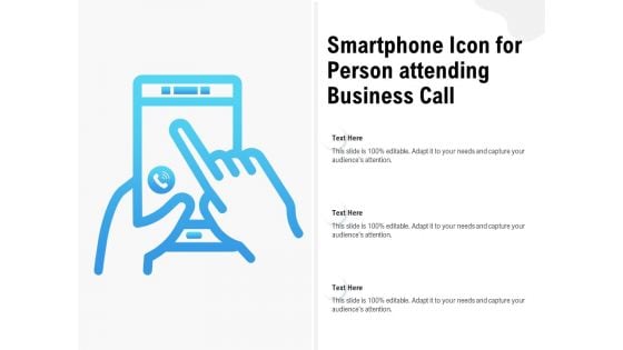 Mobile Phone Icon Showing Person On Professional Phone Call Ppt PowerPoint Presentation Slides Topics PDF