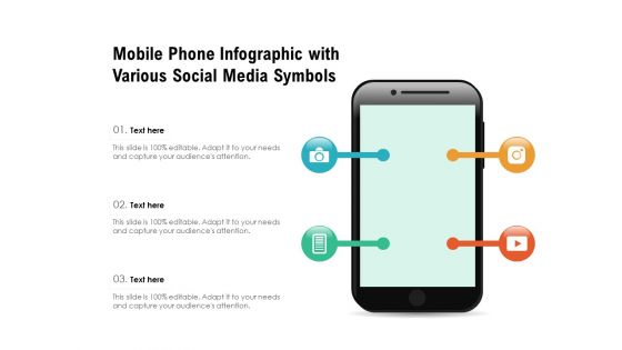 Mobile Phone Infographic With Various Social Media Symbols Ppt PowerPoint Presentation File Background Designs PDF