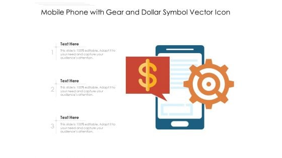 Mobile Phone With Gear And Dollar Symbol Vector Icon Ppt PowerPoint Presentation File Slides PDF