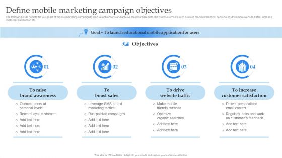 Mobile Promotion Strategic Guide For Micro Businesses Define Mobile Marketing Campaign Mockup PDF