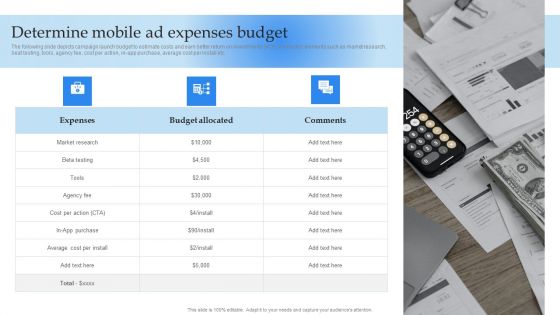 Mobile Promotion Strategic Guide For Micro Businesses Determine Mobile Ad Expenses Budget Download PDF