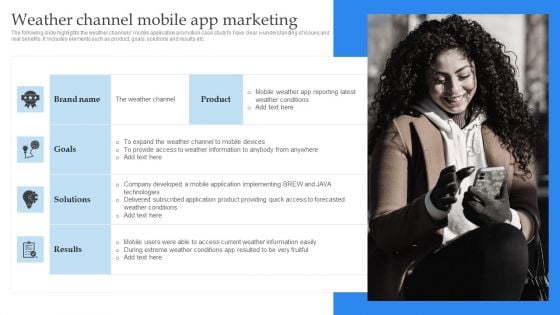 Mobile Promotion Strategic Guide For Micro Businesses Weather Channel Mobile App Marketing Topics PDF