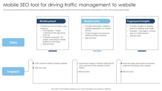 Mobile SEO Tool For Driving Traffic Management To Website Demonstration PDF