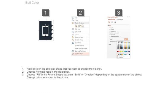 Mobile With Four Tags And Social Media Icons Powerpoint Slides