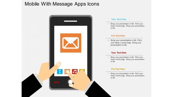 Mobile With Message Apps Icons Powerpoint Template