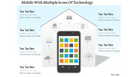 Mobile With Multiple Icons Of Technology Powerpoint Template