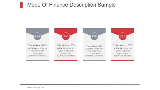 Mode Of Finance Description Sample Ppt PowerPoint Presentation Example 2015