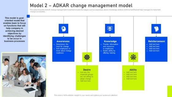 Model 2 Adkar Change Management Model Ppt Inspiration Layouts PDF