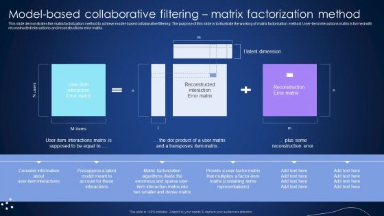 Model Based Collaborative Filtering Matrix Factorization Method Integrating Recommender System To Enhance Download PDF