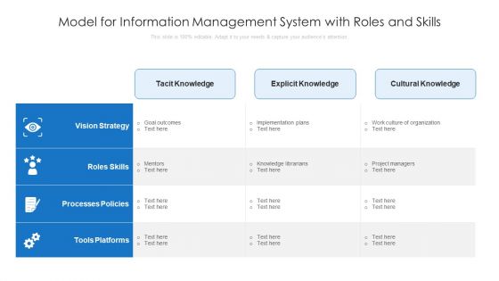 Model For Information Management System With Roles And Skills Brochure PDF