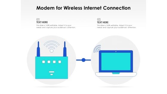 Modem For Wireless Internet Connection Ppt PowerPoint Presentation Slides PDF