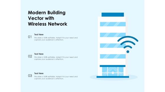 Modern Building Vector With Wireless Network Ppt PowerPoint Presentation File Example Topics PDF