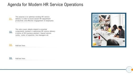 Modern HR Service Operations Agenda For Modern HR Service Operations Professional PDF