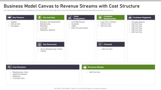 Modernization And Product Business Model Canvas To Revenue Streams With Cost Structure Rules PDF