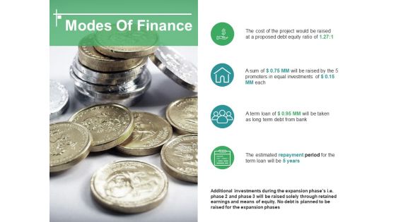 Modes Of Finance Ppt PowerPoint Presentation Gallery Designs