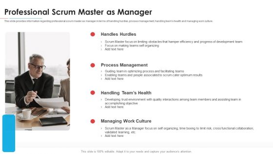 Module Career Trajectory For Professional Scrum Master IT Professional Scrum Master As Manager Background PDF