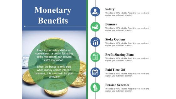 Monetary Benefits Ppt PowerPoint Presentation Ideas Design Inspiration
