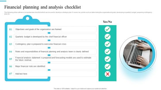 Monetary Planning And Evaluation Guide Financial Planning And Analysis Checklist Ppt Professional Show PDF