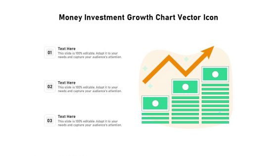 Money Investment Growth Chart Vector Icon Ppt PowerPoint Presentation Slides Influencers PDF