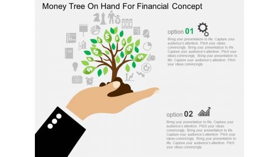 Money Tree On Hand For Financial Concept Powerpoint Template