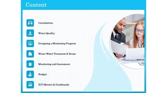 Monitoring And Evaluating Water Quality Content Ppt PowerPoint Presentation Layouts Example File PDF