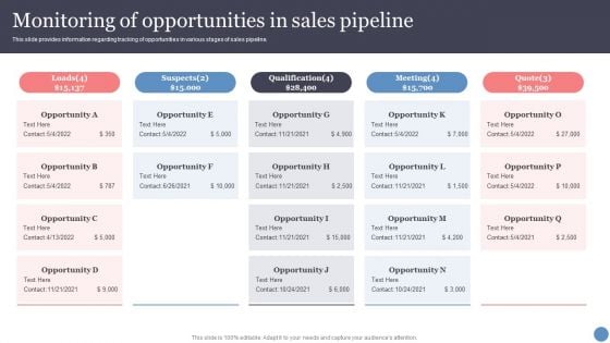Monitoring Of Opportunities In Sales Pipeline Portrait PDF Monitoring Of Opportunities In Sales Pipeline Portrait PDF