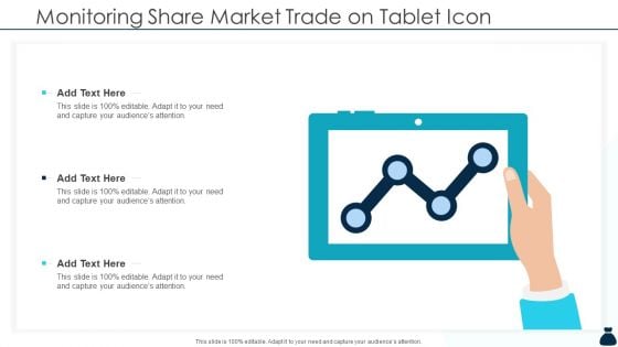 Monitoring Share Market Trade On Tablet Icon Ideas PDF