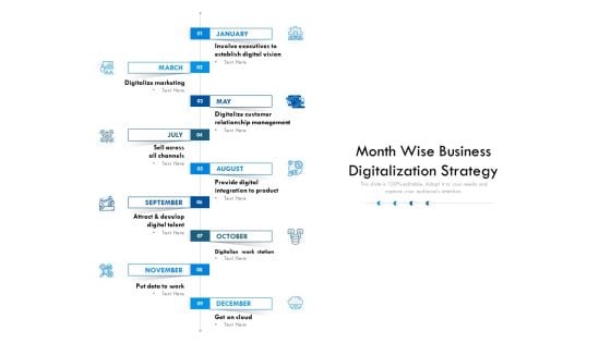 Month Wise Business Digitalization Strategy Ppt PowerPoint Presentation File Slide Portrait PDF