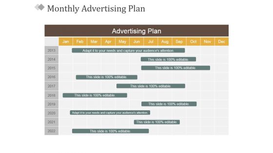 Monthly Advertising Plan Ppt PowerPoint Presentation Outline Smartart