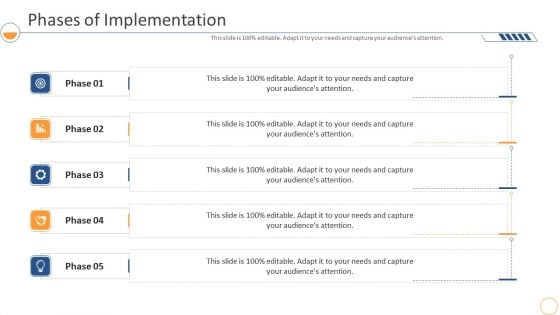 Monthly Company Performance Analysisphases Of Implementation Icons PDF