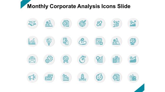 Monthly Corporate Analysis Icons Slide Arrows Ppt PowerPoint Presentation Layouts Display