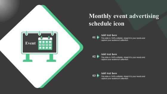 Monthly Event Advertising Schedule Icon Elements PDF