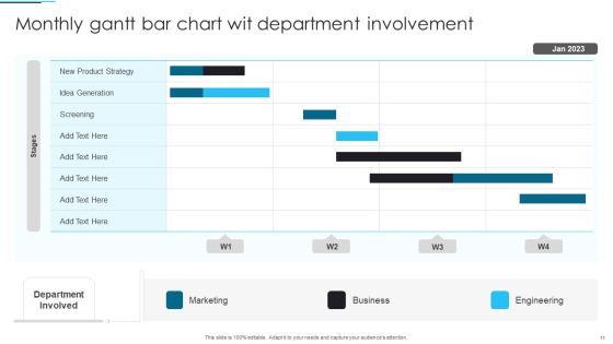 Monthly Gantt Bar Chart Ppt PowerPoint Presentation Complete With Slides Slide11