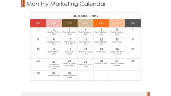 Monthly Marketing Calendar Ppt PowerPoint Presentation Slides Icons