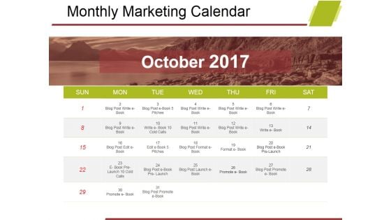 Monthly Marketing Calendar Ppt PowerPoint Presentation Visual Aids Background Images