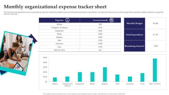 Monthly Organizational Expense Tracker Sheet Professional PDF